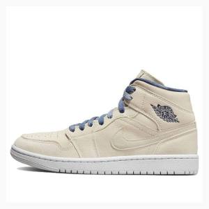 Beige Women's Nike Mid W Basketball Shoes Air Jordan 1 | JD-436GS