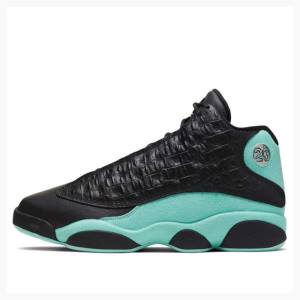 Black / Green Men's Nike Retro Basketball Shoes Air Jordan 13 | JD-950IV