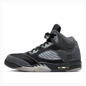 Black / Grey Men's Nike Retro Anthracite Basketball Shoes Air Jordan 5 | JD-736PB