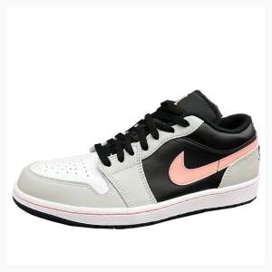 Black / Grey / Pink Men's Nike Retro Low Sneakers Air Jordan 1 | JD-574NK