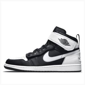 Black Men's Nike FlyEase Basketball Shoes Air Jordan 1 | JD-027ML