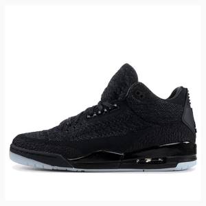 Black Men's Nike Flyknit Anthracite Basketball Shoes Air Jordan 3 | JD-560WZ