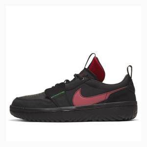 Black Men's Nike Low React Fearless Sneakers Air Jordan 1 | JD-654BO