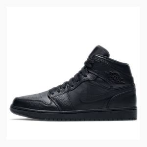 Black Men's Nike Mid Triple Basketball Shoes Air Jordan 1 | JD-145JT