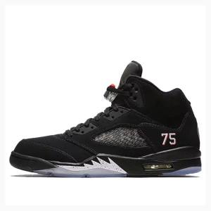 Black Men's Nike Retro BCFC PSG Paris Saint-Germain Basketball Shoes Air Jordan 5 | JD-984IW