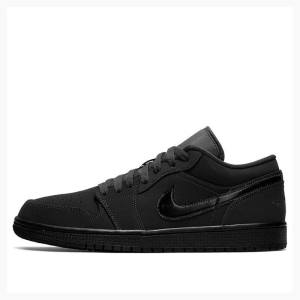 Black Men's Nike Retro Low Triple Sneakers Air Jordan 1 | JD-710QA