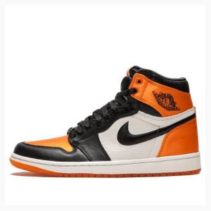 Black / Orange Women's Nike Retro HI OG SL Satin - Shattered Backboard Basketball Shoes Air Jordan 1 | JD-873KZ