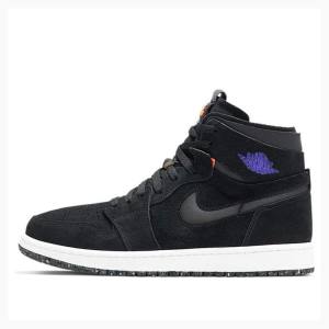 Black / Purple Men's Nike Retro High Zoom Court Basketball Shoes Air Jordan 1 | JD-603OF