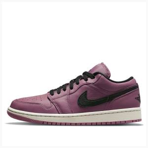 Black / Purple Women's Nike Low Magenta Sneakers Air Jordan 1 | JD-984HB