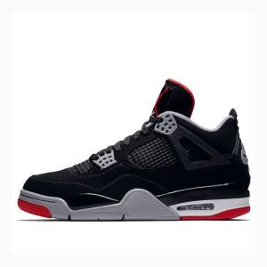 Black / Red Men's Nike Retro Bred Basketball Shoes Air Jordan 4 | JD-345HV