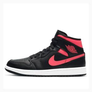 Black / Red Women's Nike Mid Siren Basketball Shoes Air Jordan 1 | JD-275JE