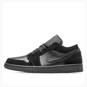 Black / Silver Men's Nike Retro Low Sneakers Air Jordan 1 | JD-417GZ