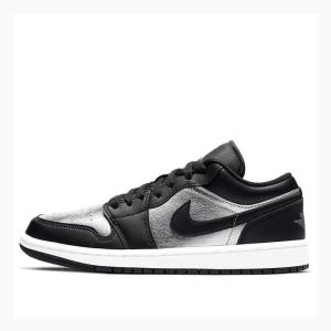 Black / Silver Women's Nike Low Sneakers Air Jordan 1 | JD-017TW