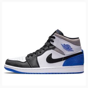 Black / White / Blue Men's Nike Mid SE Basketball Shoes Air Jordan 1 | JD-910UB