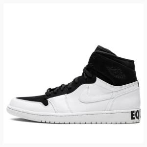 Black / White Men's Nike Retro High Equality Basketball Shoes Air Jordan 1 | JD-365LI