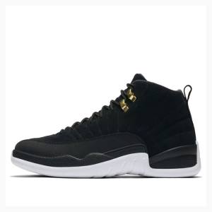 Black / White Men's Nike Retro Reverse Taxi Basketball Shoes Air Jordan 12 | JD-981EK