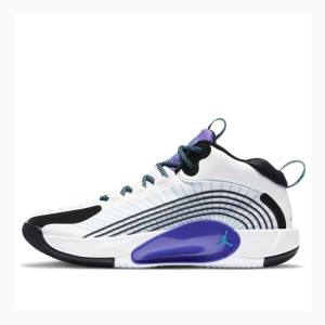 Black / White / Purple Men's Nike Jumpman 2021 PF Basketball Shoes Air Jordan | JD-473DJ