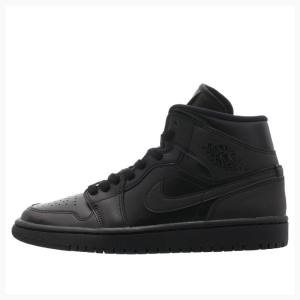 Black Women's Nike Mid Triple Basketball Shoes Air Jordan 1 | JD-213RQ