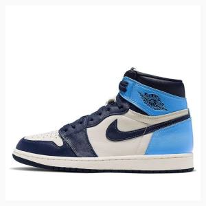 Blue / Black Men's Nike Retro High OG UNC – Obsidian Basketball Shoes Air Jordan 1 | JD-918MW