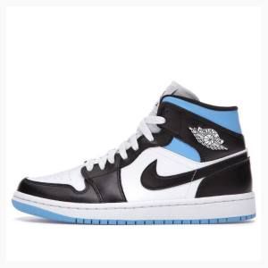 Blue / Black Women's Nike Mid University Basketball Shoes Air Jordan 1 | JD-217KE