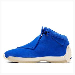 Blue Men's Nike Retro Suede Basketball Shoes Air Jordan 18 | JD-672RK