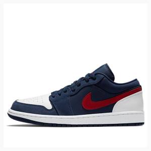 Blue / Red Men's Nike Low USA Sneakers Air Jordan 1 | JD-765ZR