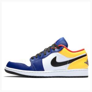 Blue / Yellow Men's Nike Retro Low Sneakers Air Jordan 1 | JD-780WR