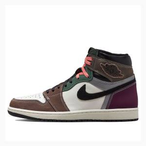 Brown / Green / Orange Men's Nike High OG Hand Crafted Basketball Shoes Air Jordan 1 | JD-813DQ