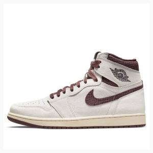 Brown / White Men's Nike High OG A Ma Maniere Basketball Shoes Air Jordan 1 | JD-368EG