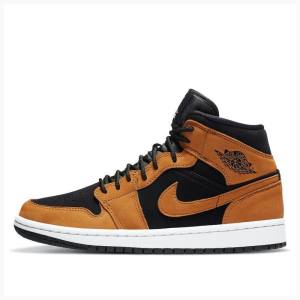 Brown Women's Nike Mid SE Desert Ochre Basketball Shoes Air Jordan 1 | JD-931GR