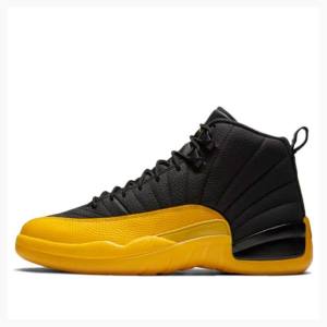 Gold / Black Men's Nike Retro Basketball Shoes Air Jordan 12 | JD-401WY