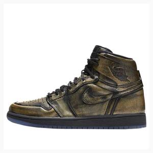 Gold Men's Nike Retro High OG Wings Basketball Shoes Air Jordan 1 | JD-603BK