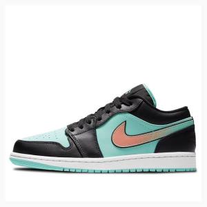 Green / Black Men's Nike Low SE Tropical Twist Sneakers Air Jordan 1 | JD-218OQ