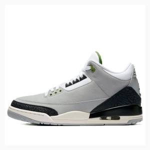 Grey / Black Men's Nike Retro Chlorophyll Basketball Shoes Air Jordan 3 | JD-207TQ