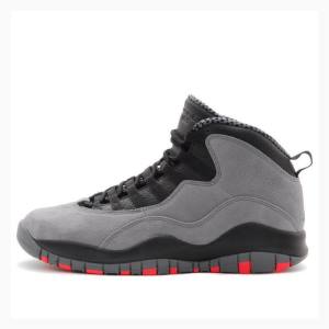 Grey / Black Men's Nike Retro Cool Infrared Basketball Shoes Air Jordan 10 | JD-935DP