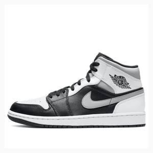 Grey / Black / White Men's Nike Mid Shadow Basketball Shoes Air Jordan 1 | JD-481BT