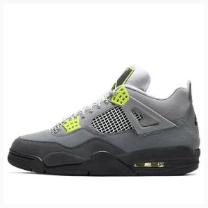 Grey / Green Men's Nike Retro SE 'Neon 95' Neon Basketball Shoes Air Jordan 4 | JD-509ER