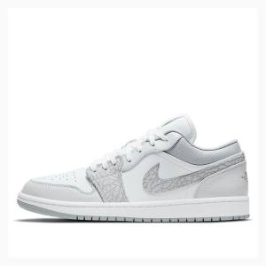 Grey Men's Nike Low Premium 'Elephant Print' Smoke Elephant Sneakers Air Jordan 1 | JD-462FW