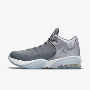 Grey / White / Grey Men's Nike Max Aura 3 Basketball Shoes Air Jordan | NK549DBM