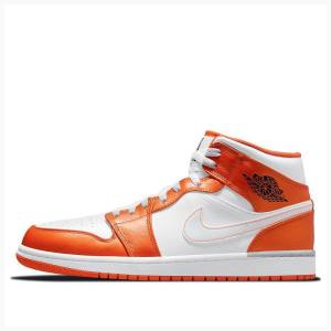 Orange Men's Nike Mid SE Electro Basketball Shoes Air Jordan 1 | JD-683XW