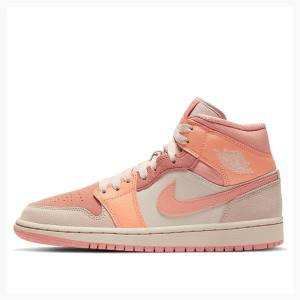 Orange Women's Nike Mid Apricot (W) Basketball Shoes Air Jordan 1 | JD-954SA