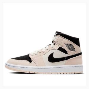 Pink / Black Women's Nike Mid Barely Basketball Shoes Air Jordan 1 | JD-679SI