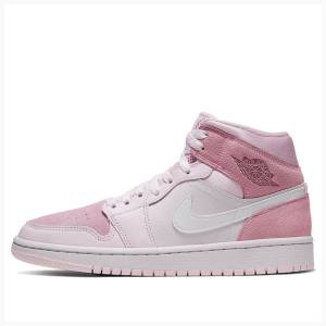 Pink Women's Nike Mid Digital Basketball Shoes Air Jordan 1 | JD-856XE