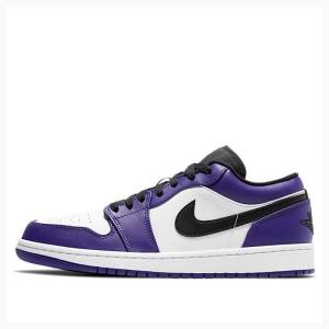 Purple / Black Men's Nike Retro Low Court Sneakers Air Jordan 1 | JD-279UX