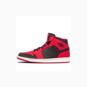 Red / Black Men's Nike Mid Basketball Shoes Air Jordan 1 | JD-923NS