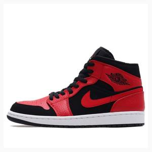 Red / Black Men's Nike Mid Gym Red Basketball Shoes Air Jordan 1 | JD-905PK