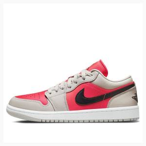 Red / Black Women's Nike Low Light Iron Ore Sneakers Air Jordan 1 | JD-681IG