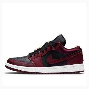 Red / Black Women's Nike Low Sneakers Air Jordan 1 | JD-128QL