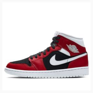 Red / Black Women's Nike Mid Gym Basketball Shoes Air Jordan 1 | JD-921EU