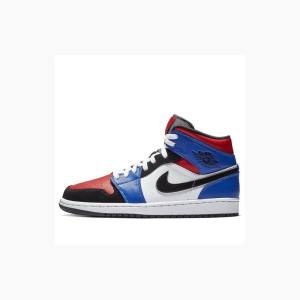 Red / Blue Men's Nike Mid Top 3 Basketball Shoes Air Jordan 1 | JD-315NQ